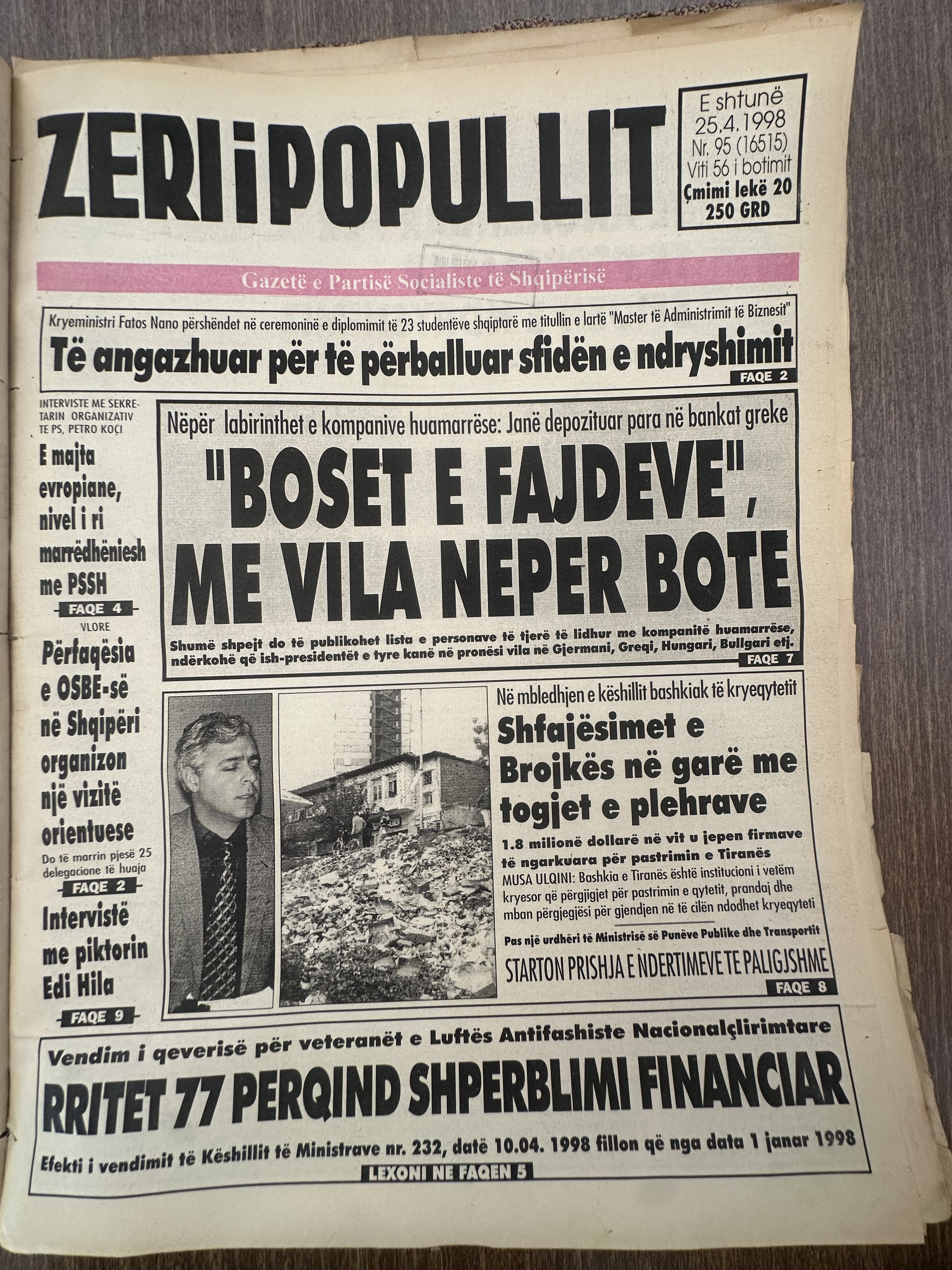 Zëri i Popullit 1998-04-25